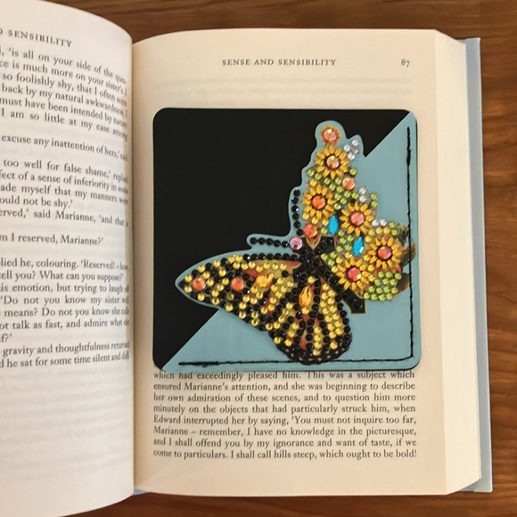 Bookmark, Handmade Diamond Painted Butterfly - Picture 1 of 2